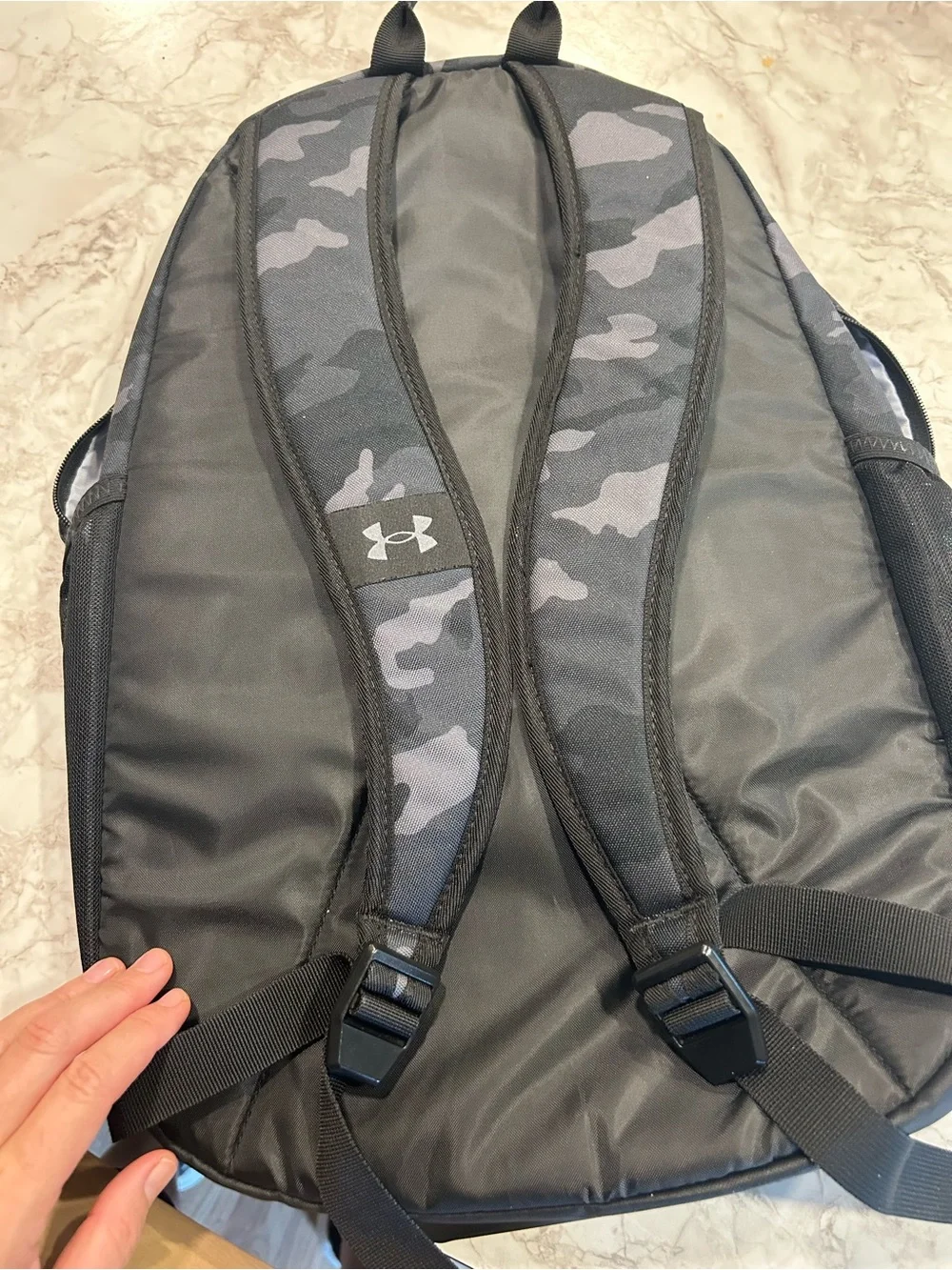 Under Armour Black & Gray Camo Kids Backpack